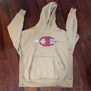 Champion Reverse Weave "Double Script" Hoodie Brown SZ || XL